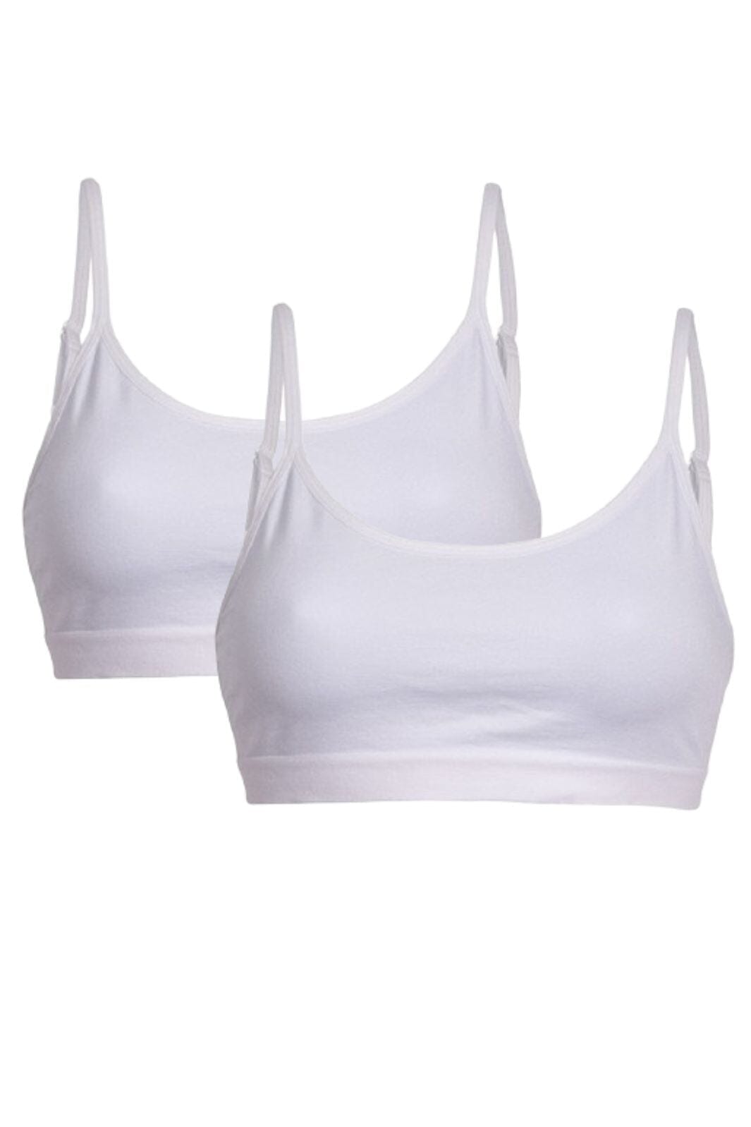 Soft basic - Soffi Bra top narrow strap 2 pak - white