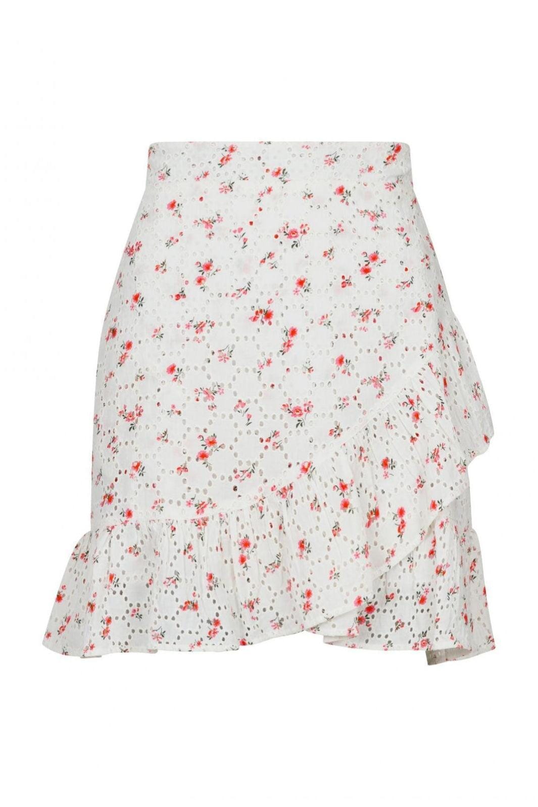 Neo Noir - Bekka Embroidery Rose Skirt - Pink