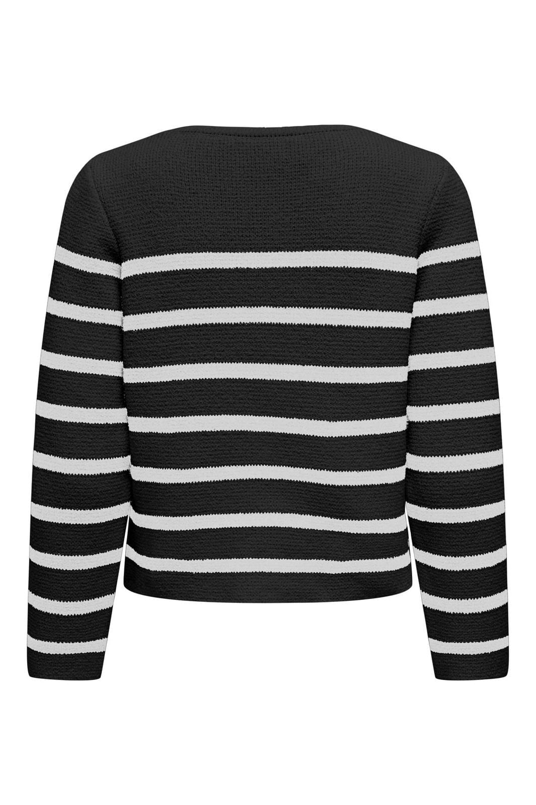 Only - Onllaura Life Ls O-Neck Cardigan Cc Knt - 4744977 Black W. Cloud Dancer Levere