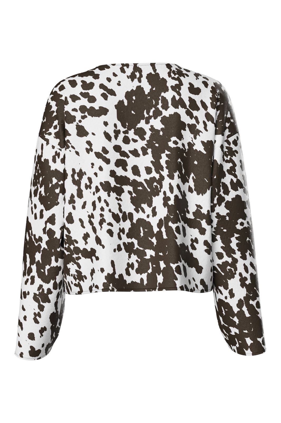 Pieces - Pcmari Ls V-Neck Tie Top - 4748321 Cloud Dancer Brown Cow Hot på udsalg