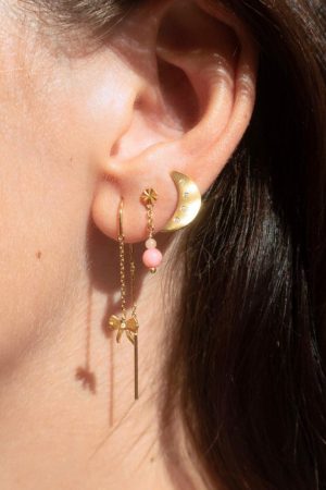 Stine A - Petit Bow Double Chain Earring - Single - 1353-02