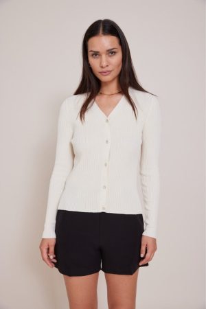 Bruuns Bazaar - GallberryBBCarica knit cardigan - White Cream