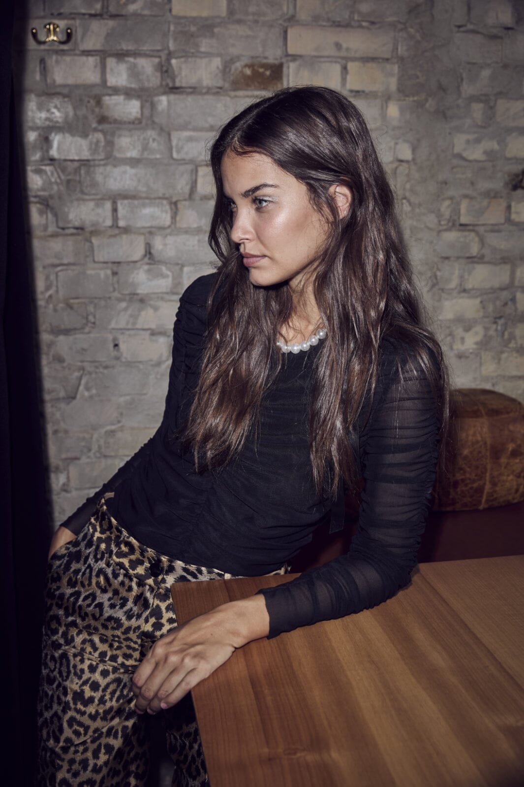 Co´couture - Reagancc Rushed Mesh Blouse 33122 - 96 Black på udsalg