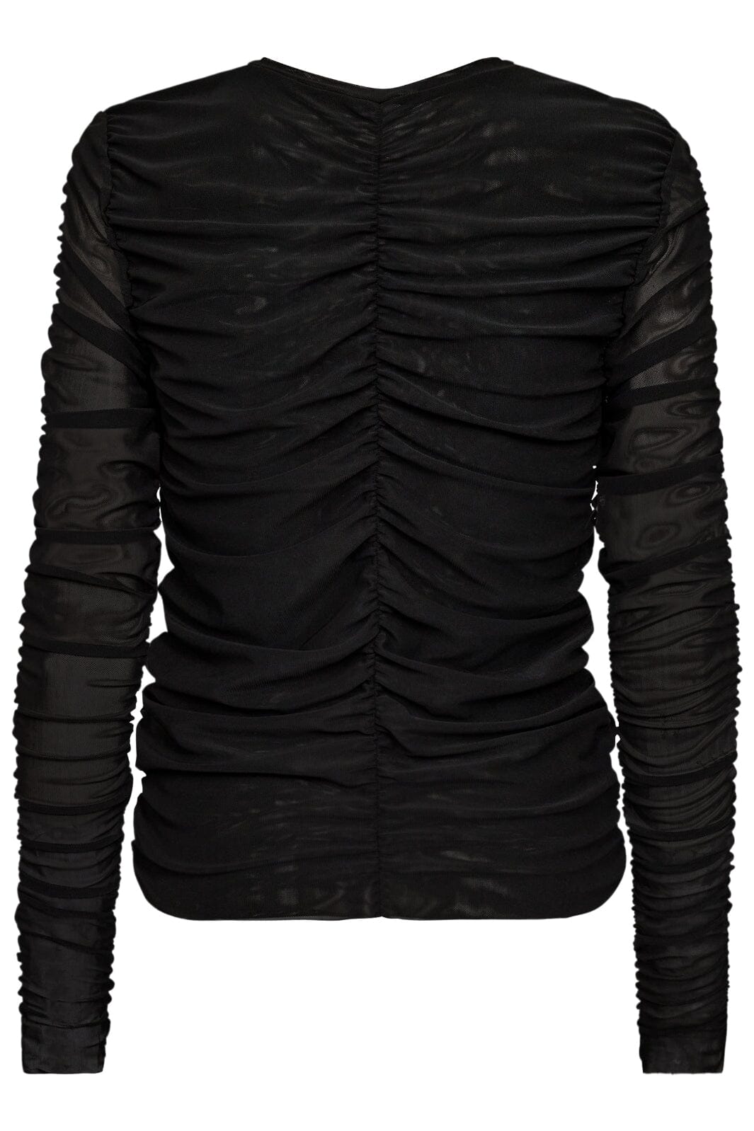 Co´couture - Reagancc Rushed Mesh Blouse 33122 - 96 Black på udsalg