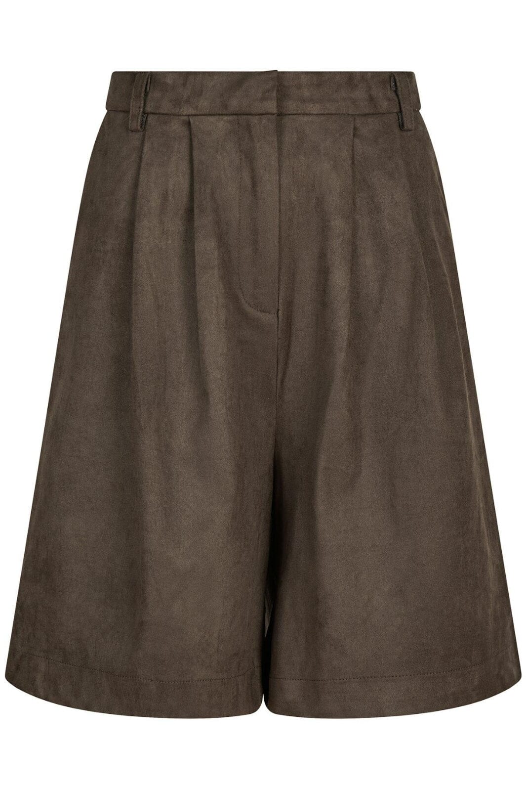 Neo Noir - Nika Faux Suede Bermuda Shorts 164474 - 676 - Dark Brown på udsalg