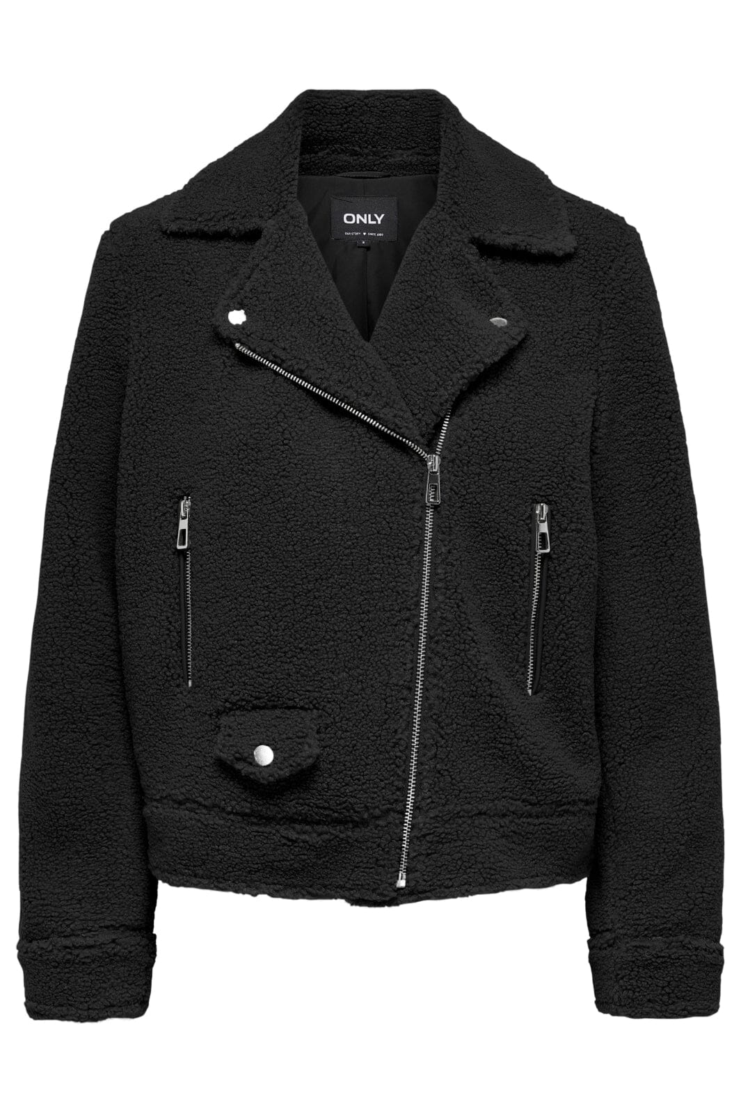 Only - Onlrio Teddy Biker Jacket Cc - 4577746 Black