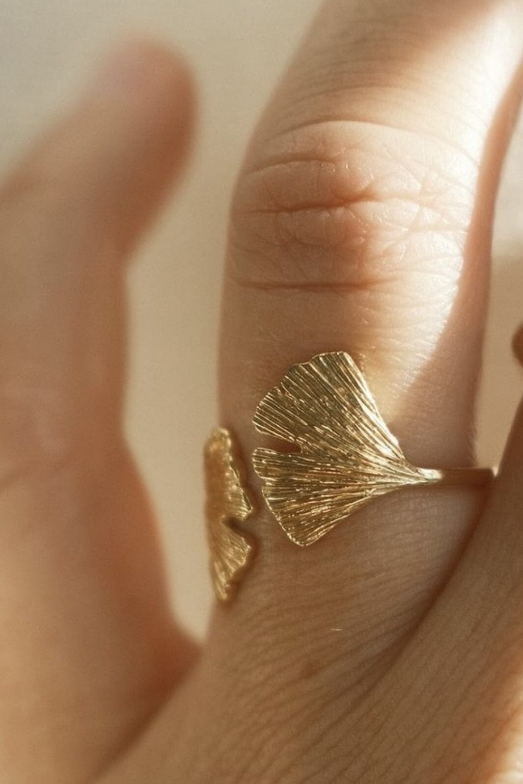 Pernille Corydon Jewellery - Biloba Ring - Golden Plated