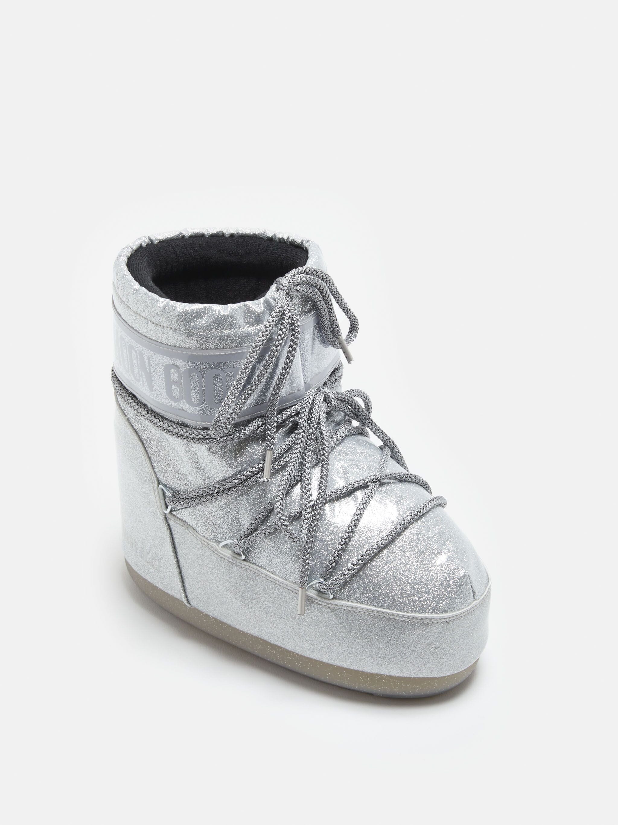 Moon Boot - Mb Icon Low Glitter - H001 Silver Hot på udsalg