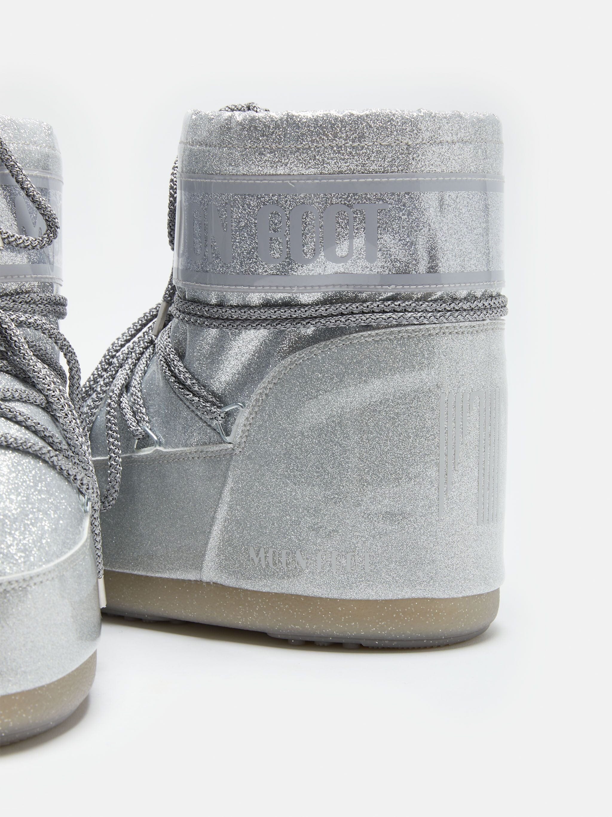 Moon Boot - Mb Icon Low Glitter - H001 Silver Hot på udsalg