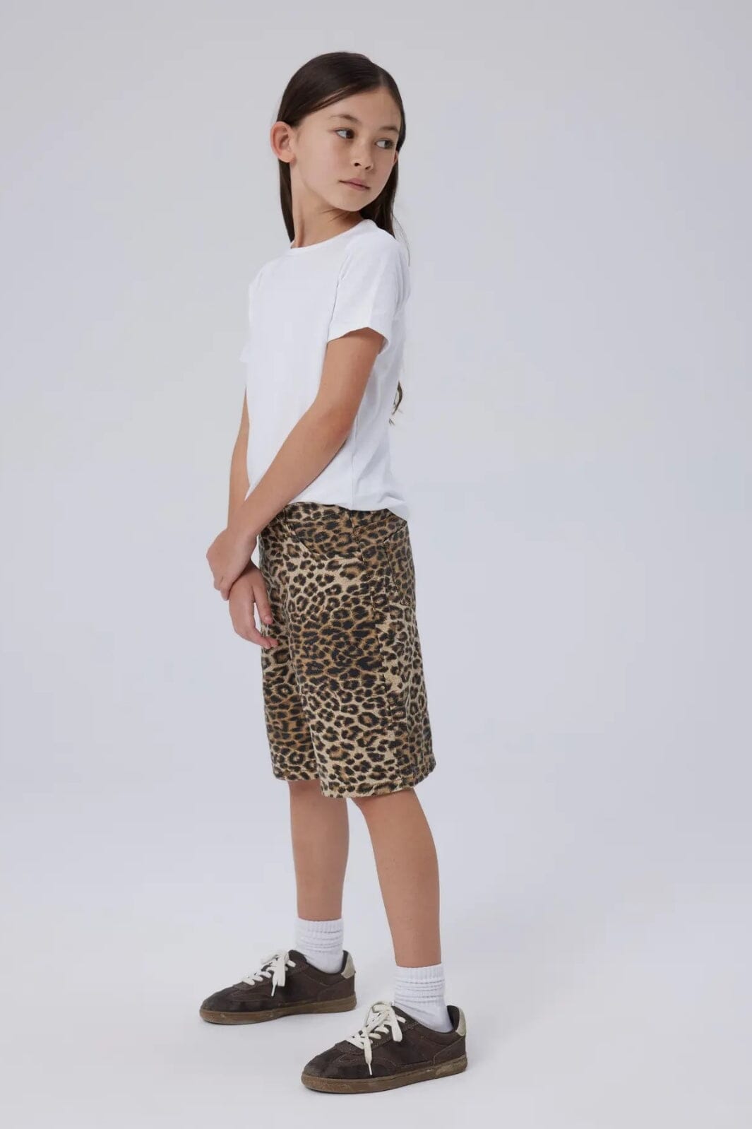 Name It - Nkfrose Twi Long Shorts 4444-Td F - 4854983 Silver Mink Leopard Online salg