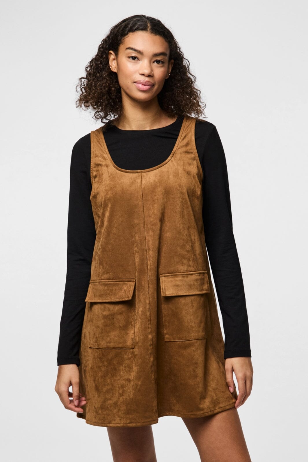 Pieces - Pcjuno Sl Spencer Dress Fsy - 4889520 Amber Brown Online salg