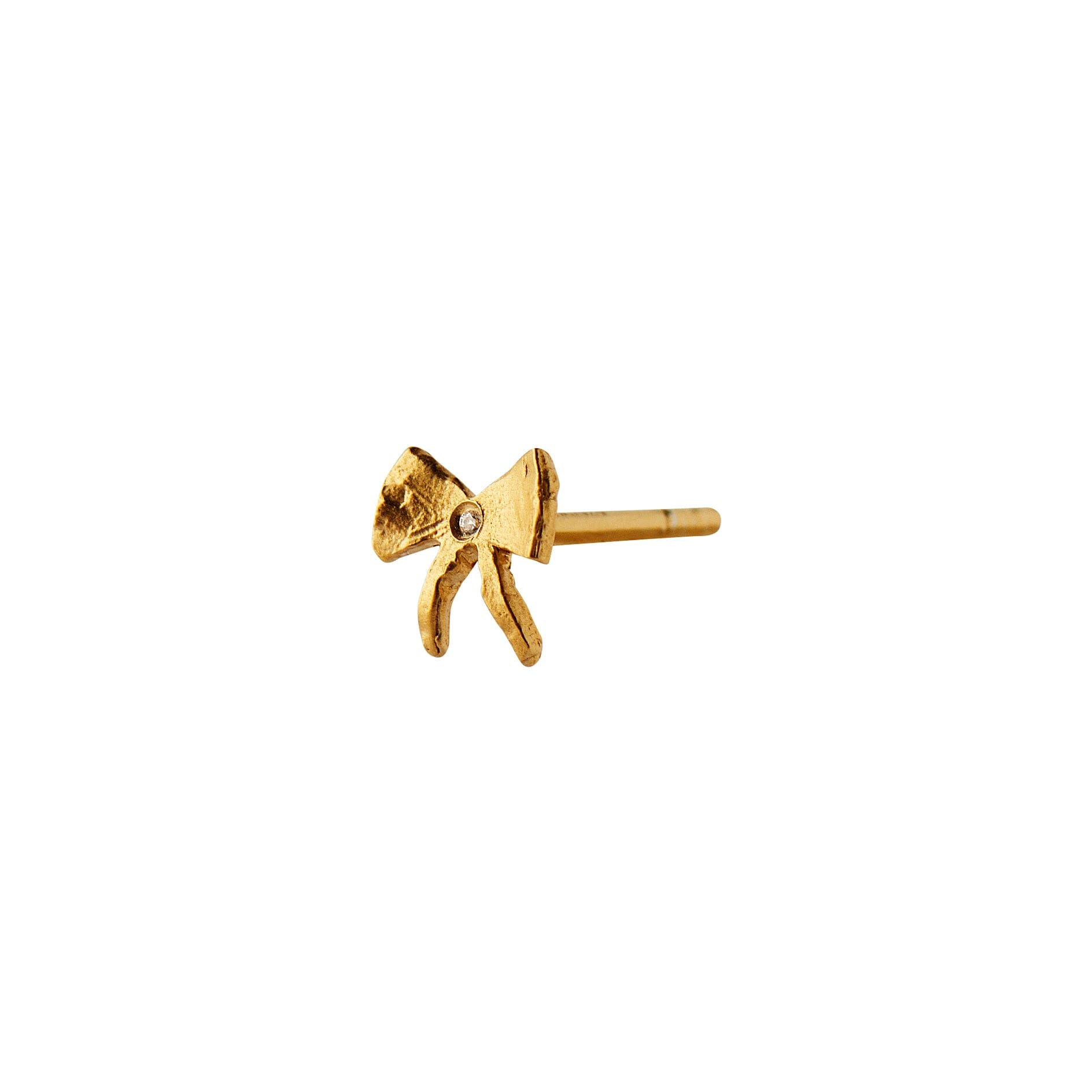 Stine A - Petit Bow Earring With Stone - Single - 1344-02-S