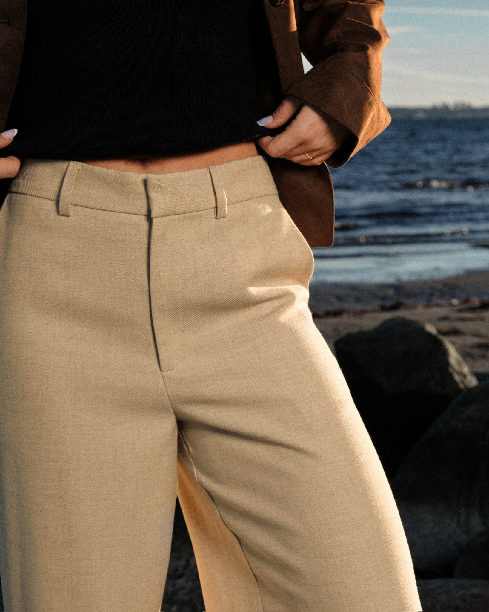 Neo Noir - Emmett Melange Pants 165059 - 976 - Beige Melange Online Hot Salg