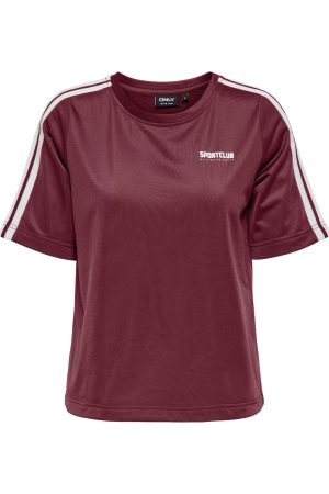 Only - Onlsports S/S O-Neck Top Ub Swt - 4832814 Ruby Wine Championship