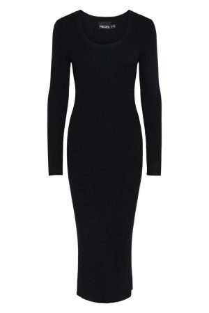 Pieces - Pcmira Ls Knit Dress - 4542913 Black