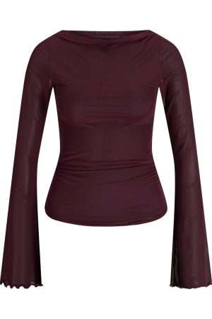 Jjxx - Jxminna Mesh Ls Top 12280223 - 4789660 - Cabernet