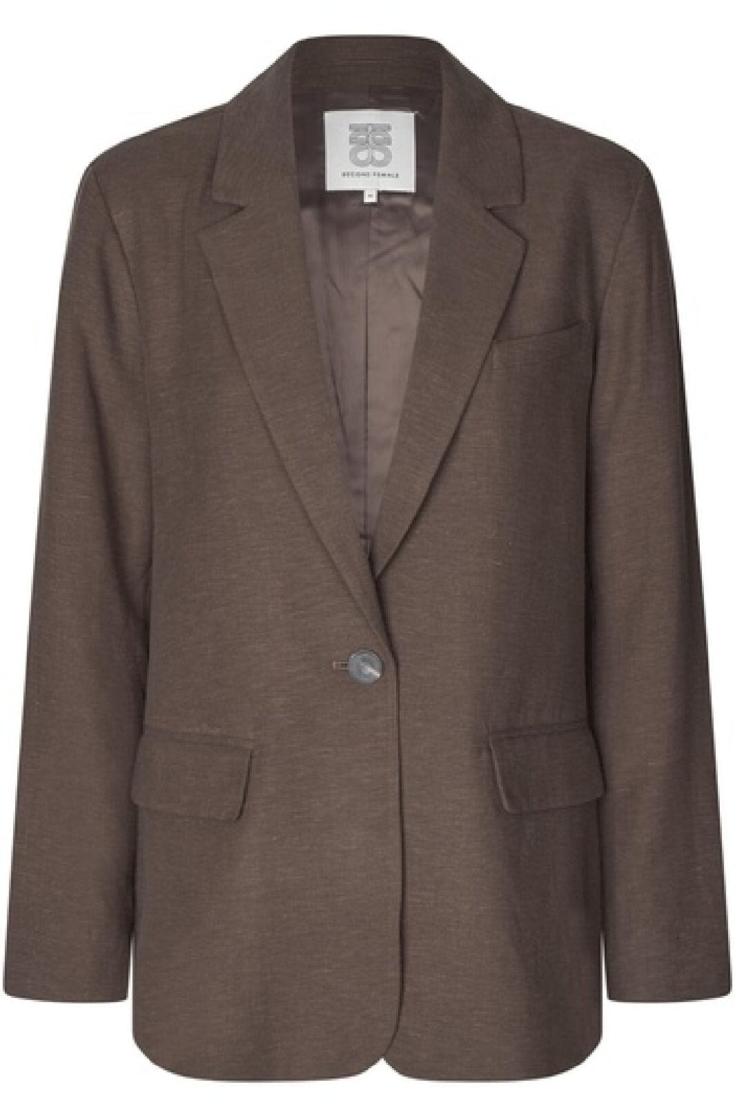 Second Female - Lino New Fit Blazer 59725 - Chocolate Brown 6139