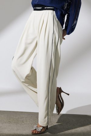 Forudbestilling - Co´Couture - Aminacc Logo Piping Pant 31482 - 199 - Bone