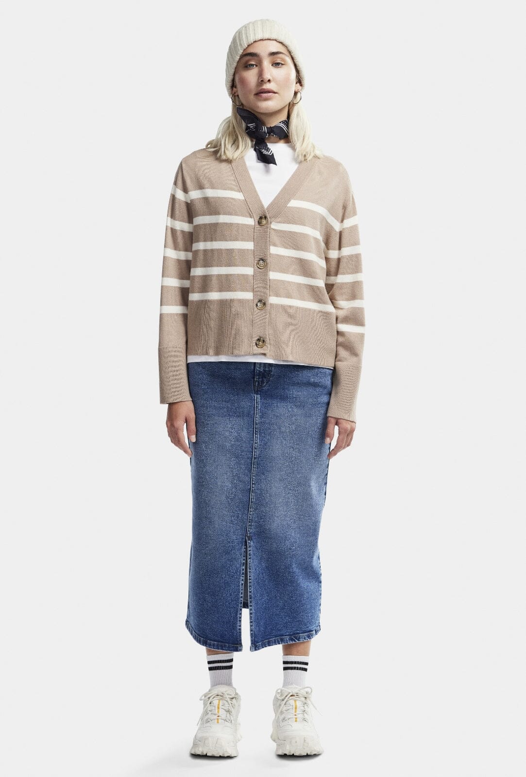 Pieces - Pcsia Ls Cardigan - 4542825 Silver Mink White
