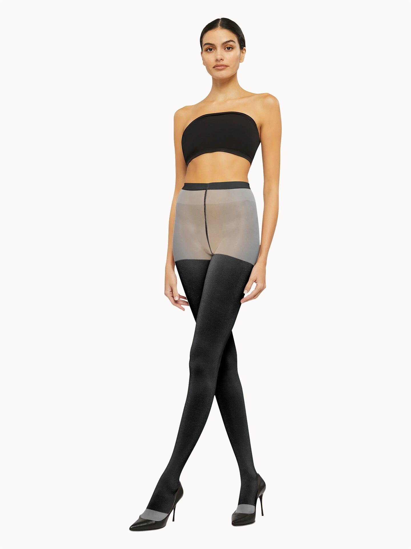 Wolford - Shiny Sheer Tights - Black/Pewter