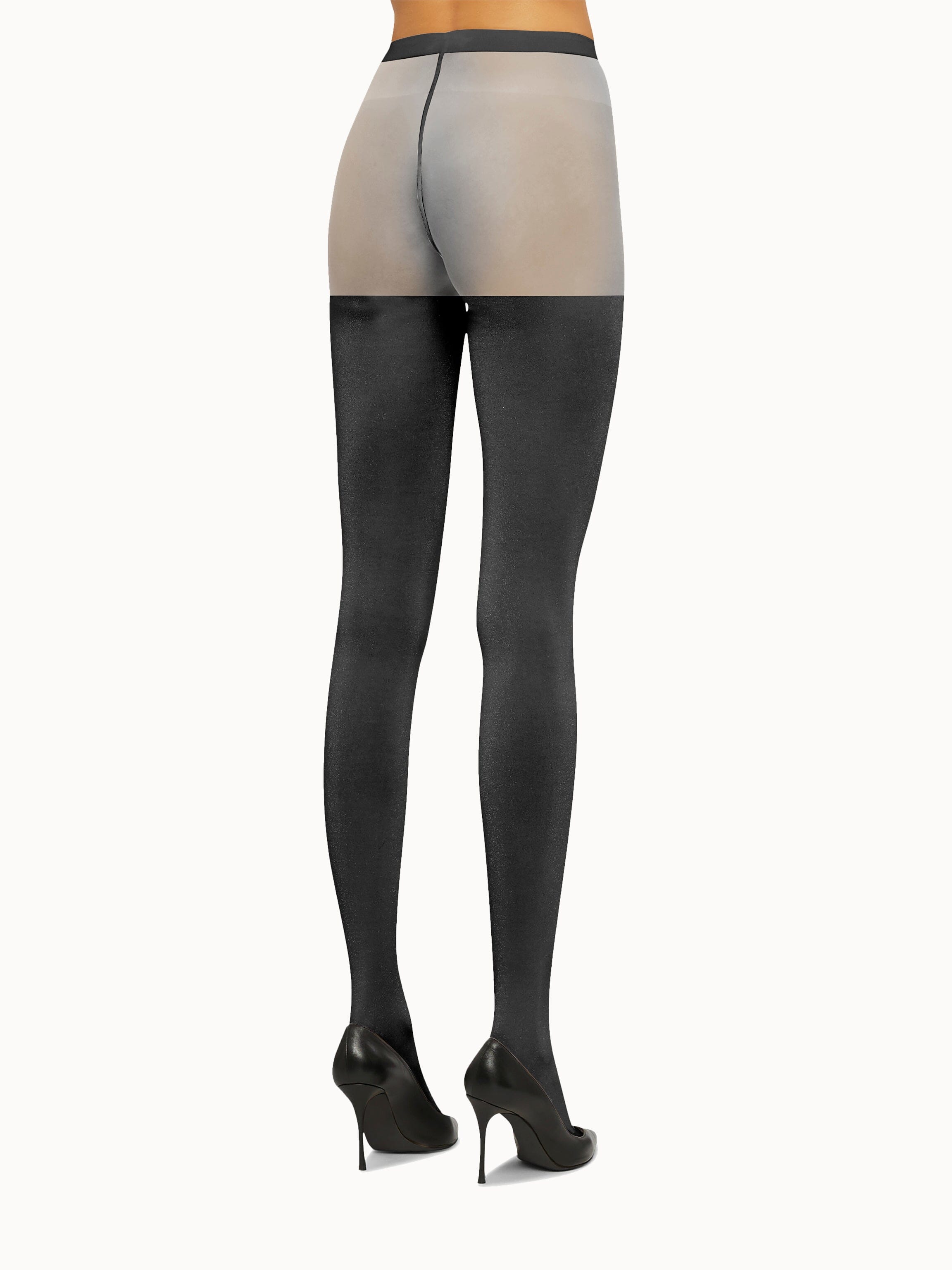 Wolford - Shiny Sheer Tights - Black/Pewter