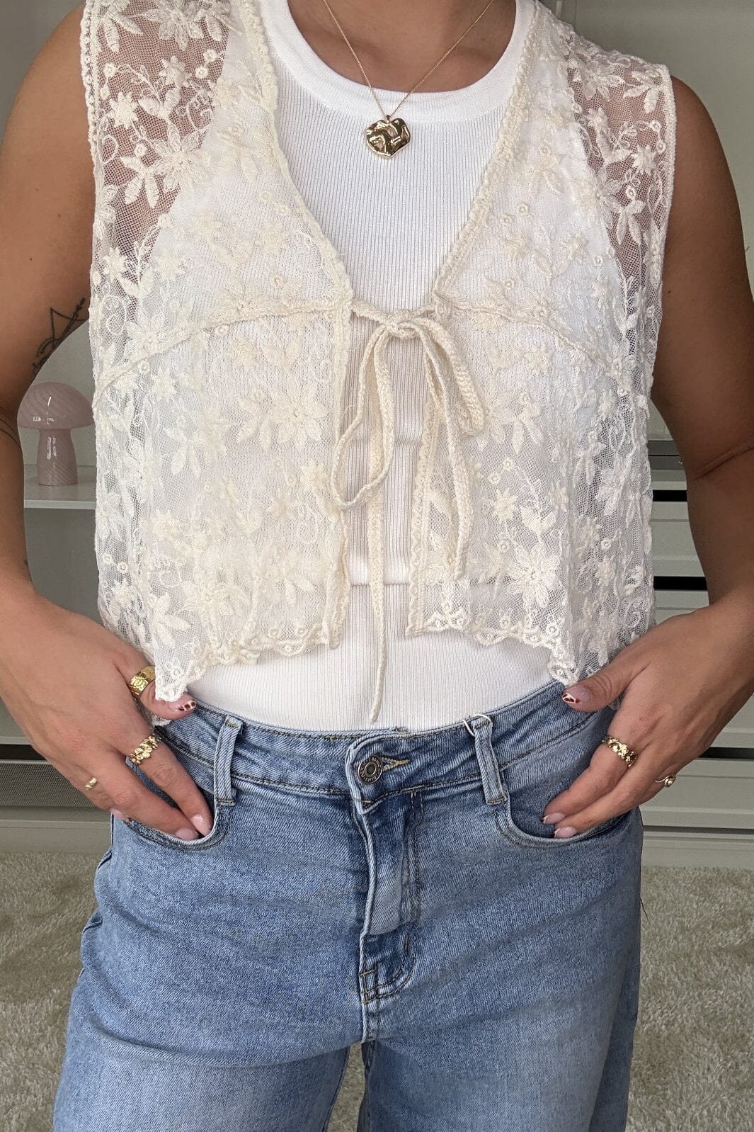 A-bee - Milla Top - Beige Online salg