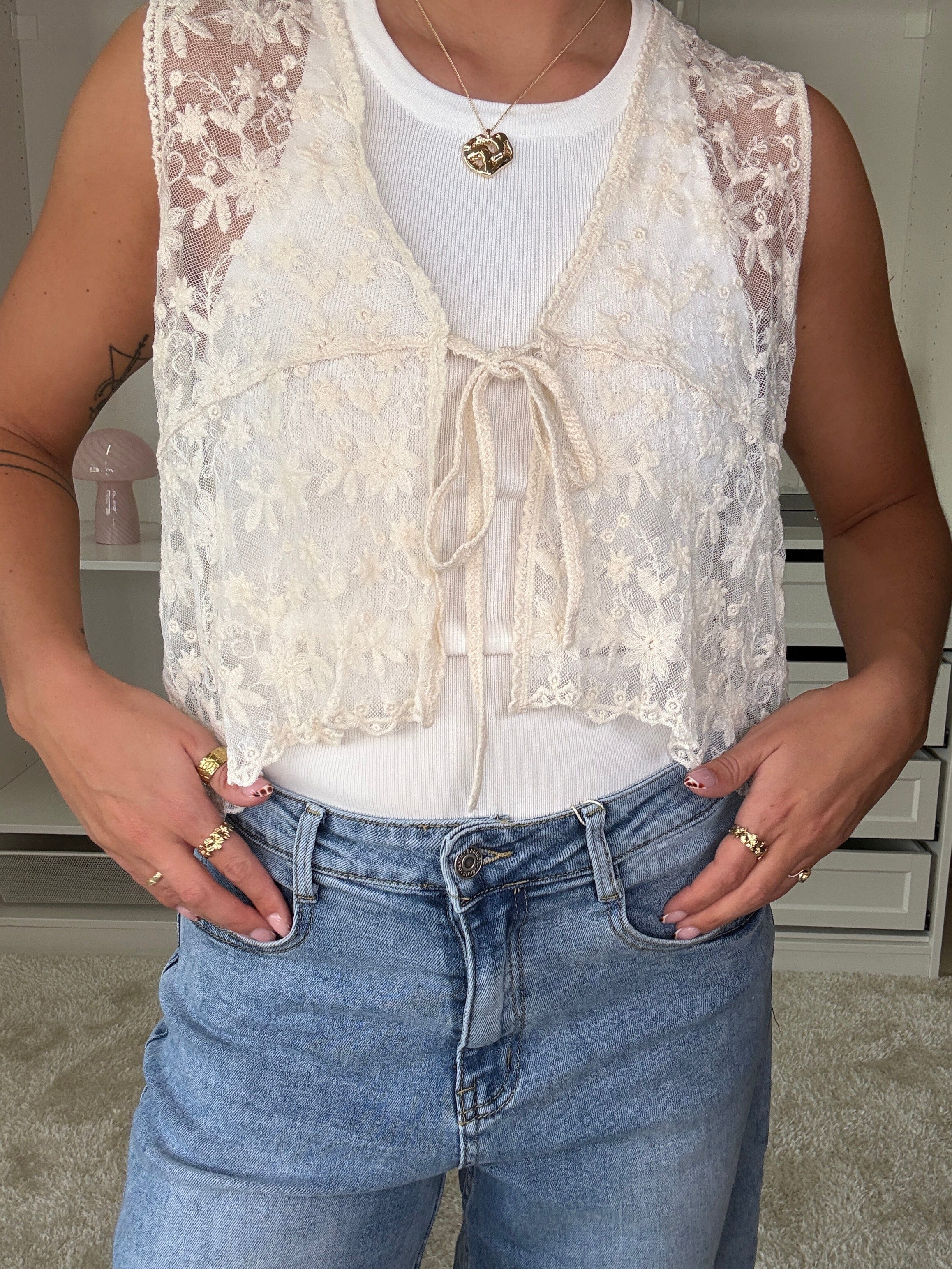 A-bee - Milla Top - Beige Online salg