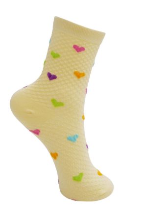 Forudbestilling - Black Colour - Bcfinja Heart Sock 4344 - Pastel Yellow