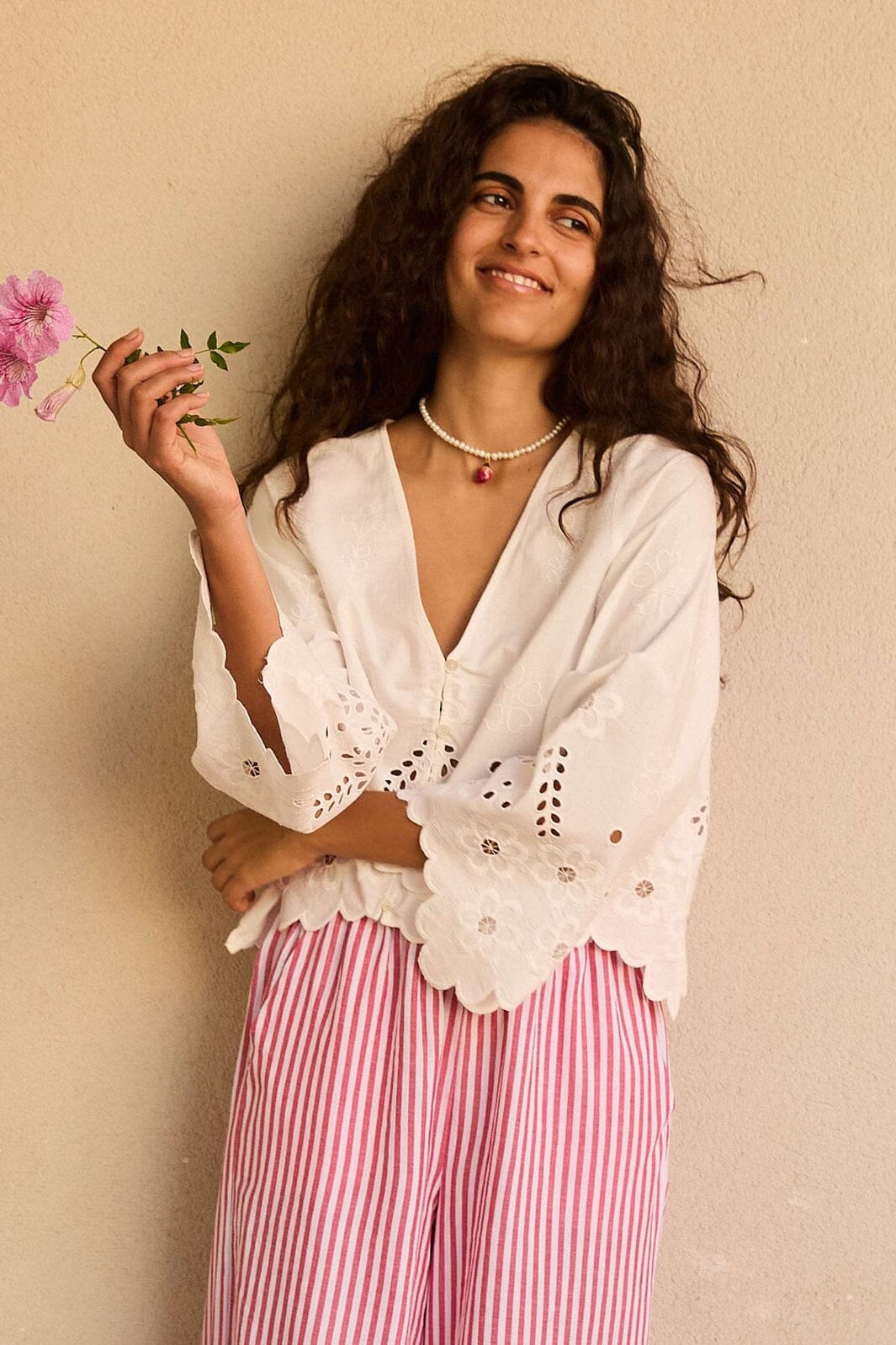 Forudbestilling - Sissel Edelbo - Trine Top SE 1636 - White Cutwork