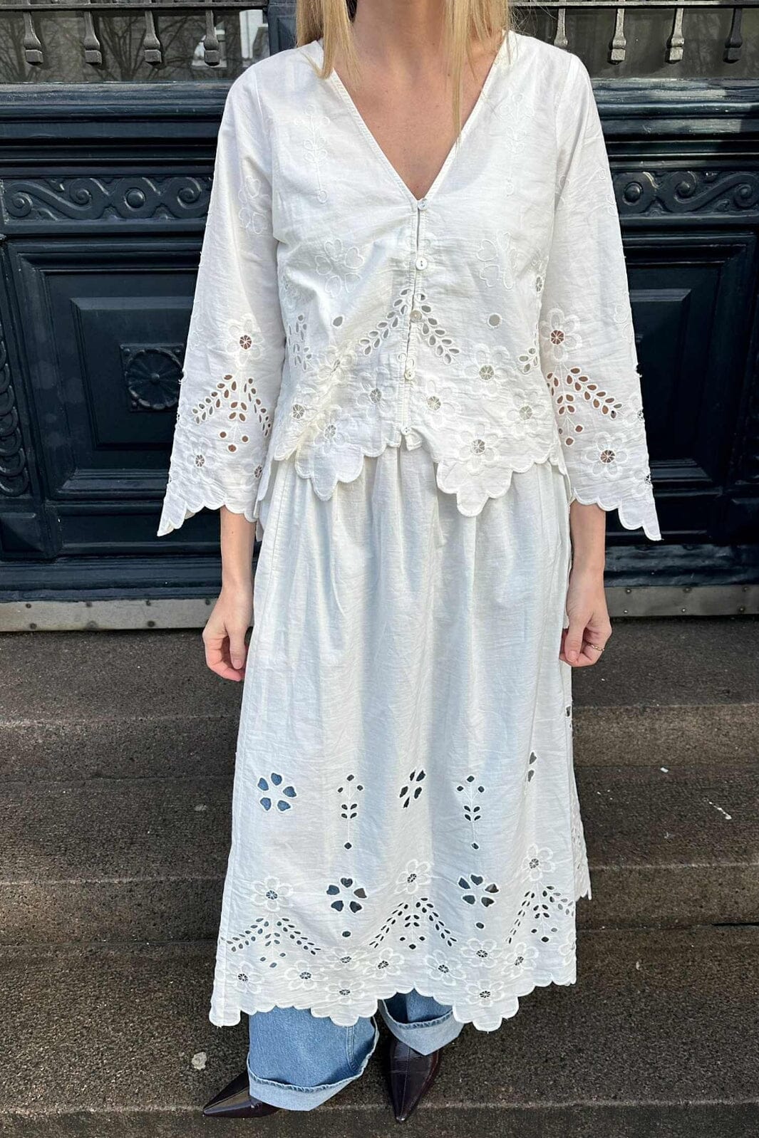 Forudbestilling - Sissel Edelbo - Trine Top SE 1636 - White Cutwork