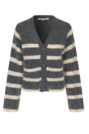 Second Female - Ovalis Knit Wide Sleeve Cardigan - Volcanic Ash