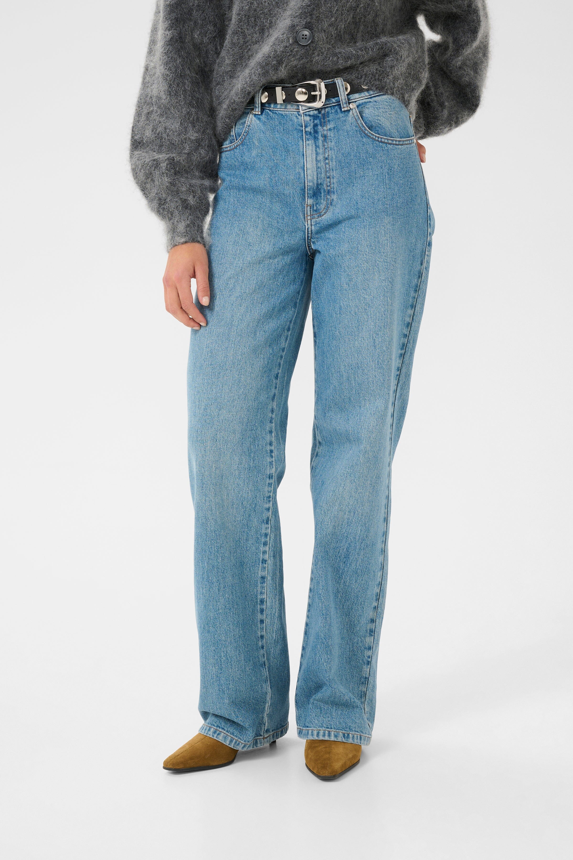 Gestuz - Zolinagz Wide Jeans 10909859 - 101120 - Washed Mid Blue Mode