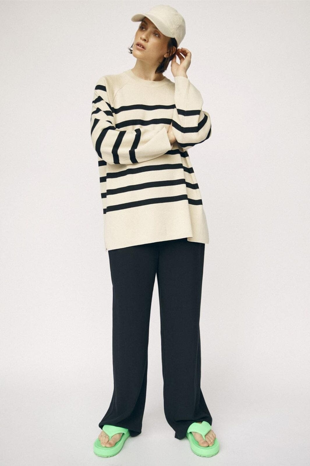 Object - Objester Ls Knit Top - 4095005 Sandshell Black