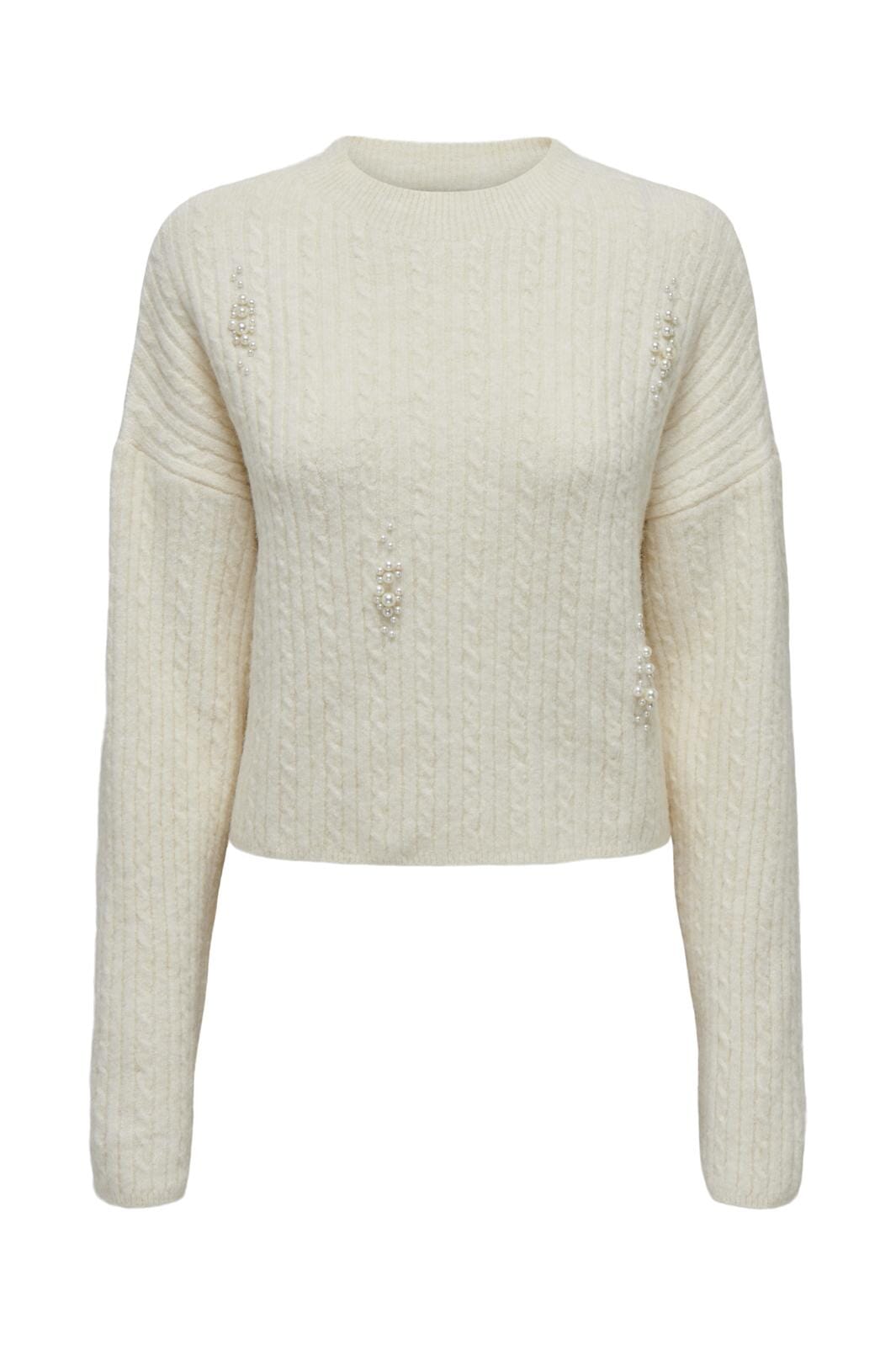 only-onlmarilla-ls-pearl-oneck-knt-4300671-birch_1.jpg Only - Onlmarilla Ls Pearl Oneck Knt - 4300671 Birch