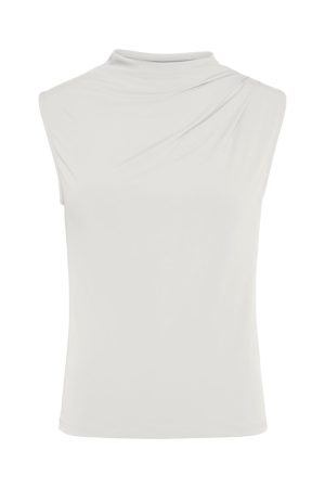 Pieces - Pcmadison Sl Draped Top - 4614799 Cloud Dancer