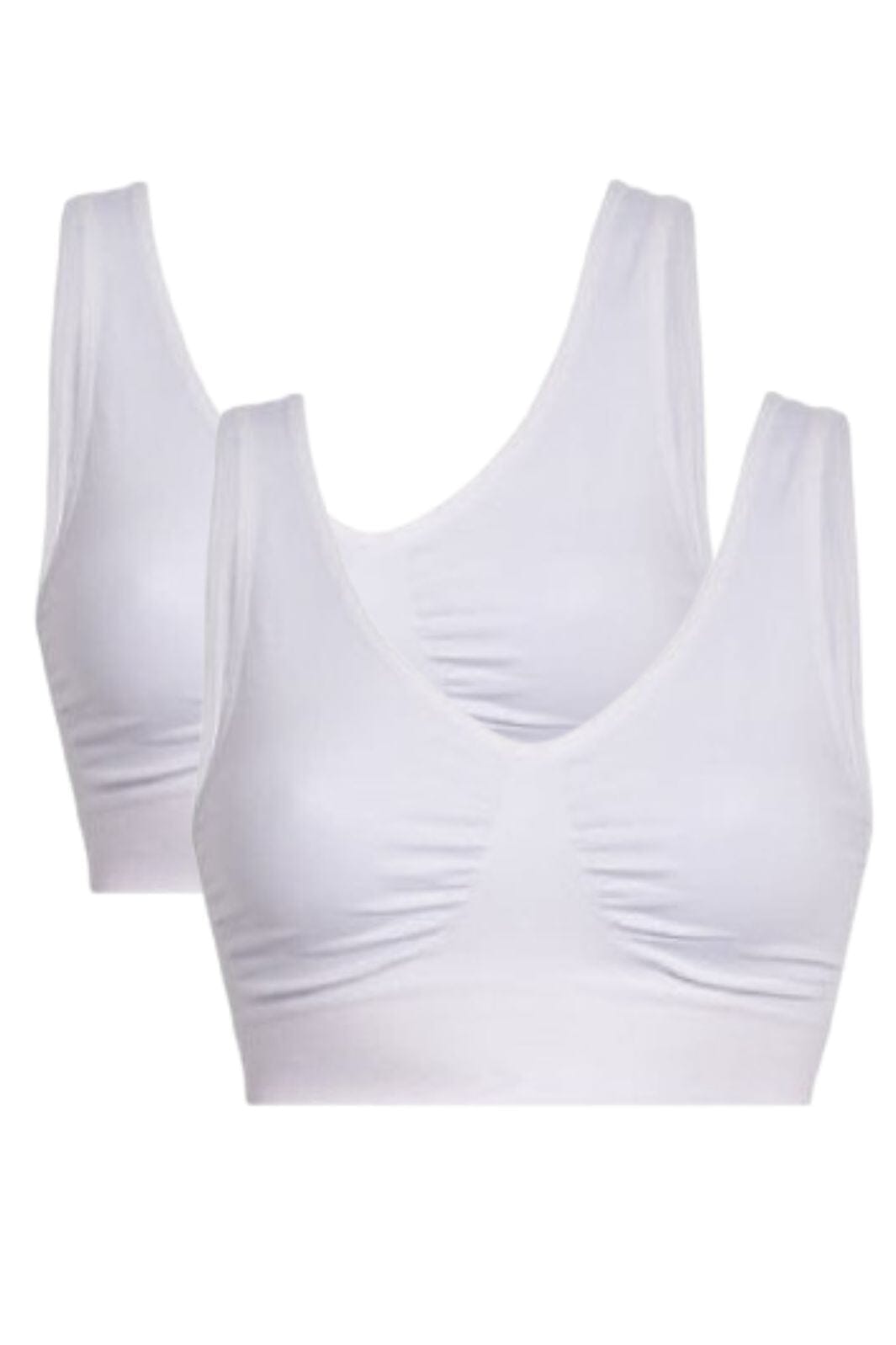 Soft basic - Soffi Bra top wide strap 2 pak - white