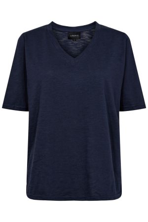 Liberte - Ulla-Ss-Vneck-Tshirt - Navy