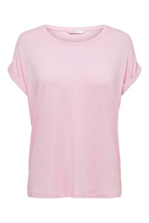 Only - Onlmoster S/S O-Neck Top - 3253396 Pink Lady Udsalg