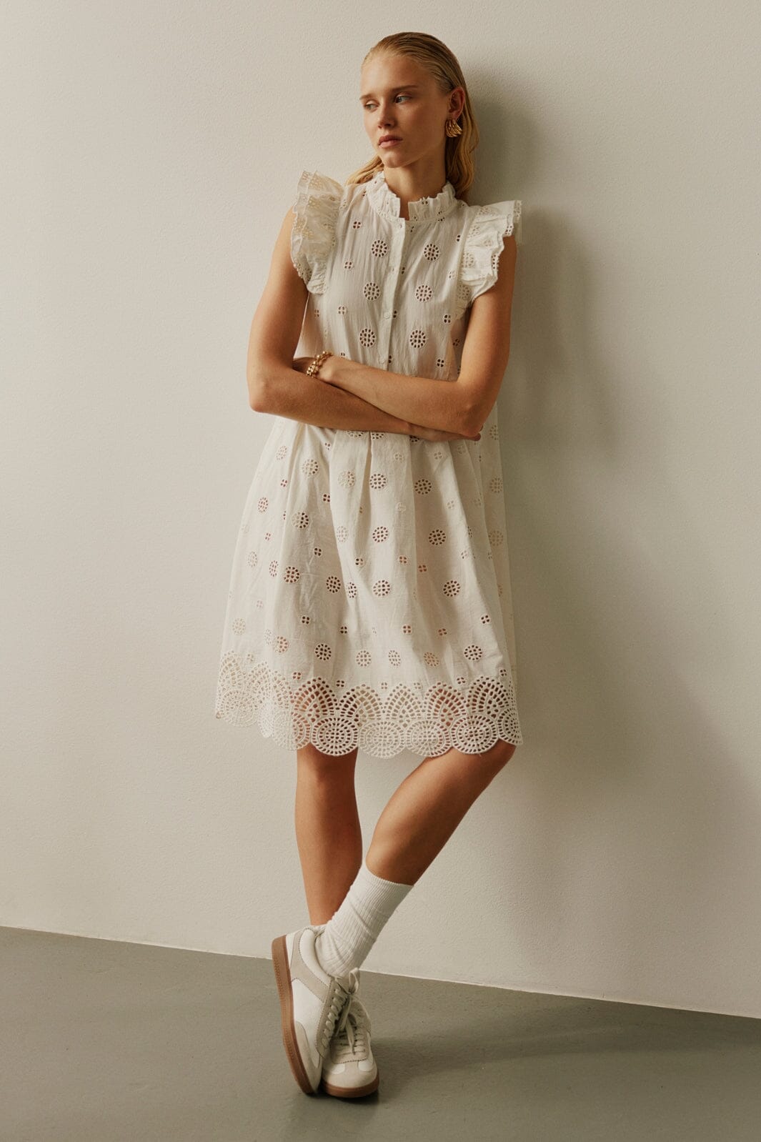 Sofie Schnoor - Helenasw Dress S252350 - 0101 - Off White Online nu