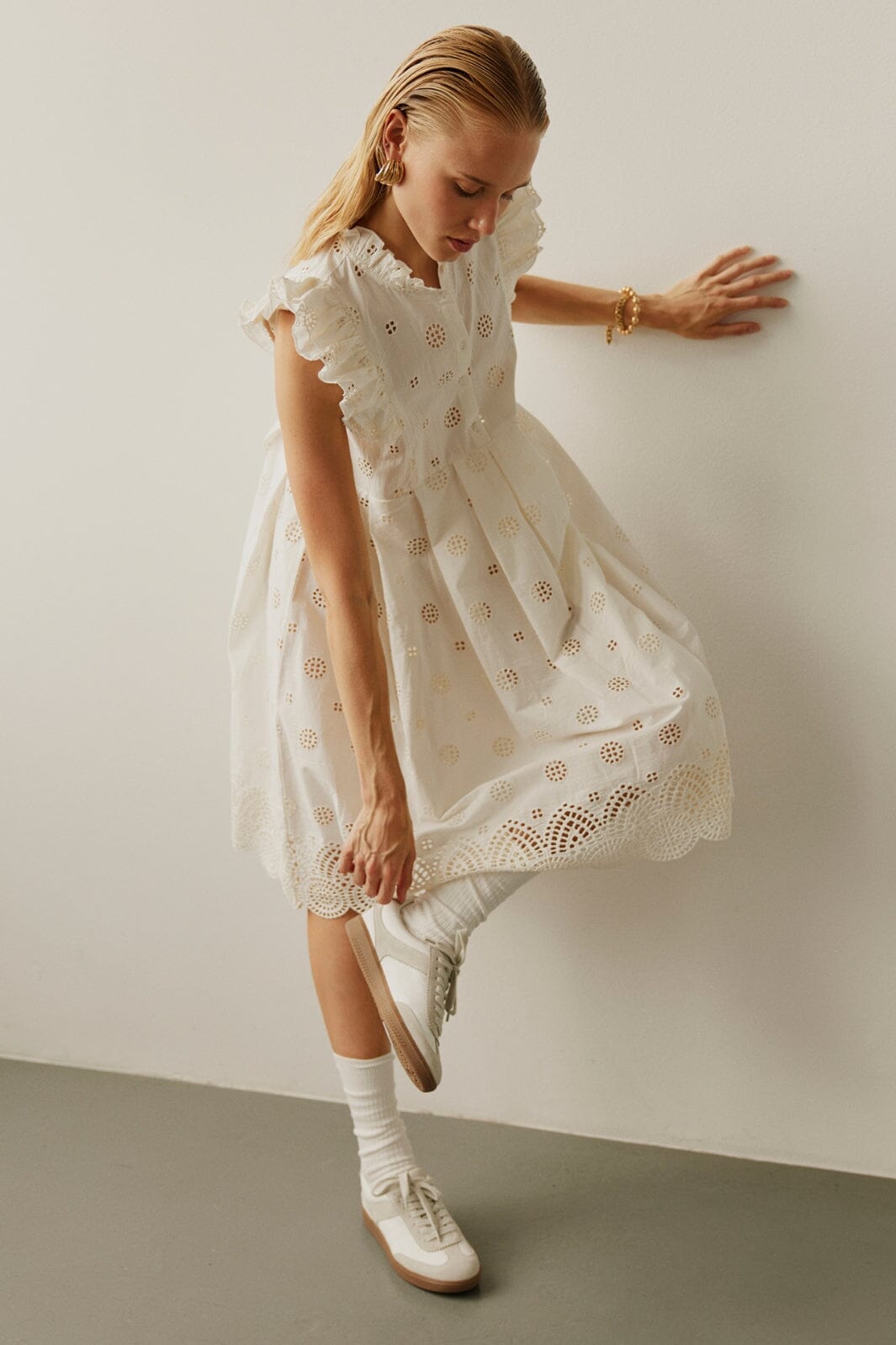 Sofie Schnoor - Helenasw Dress S252350 - 0101 - Off White Online nu
