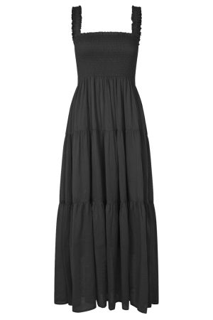 Forudbestilling - Lollys Laundry - Nudall Maxi Dress Sl25261-3035 - 18 Washed Black Online salg