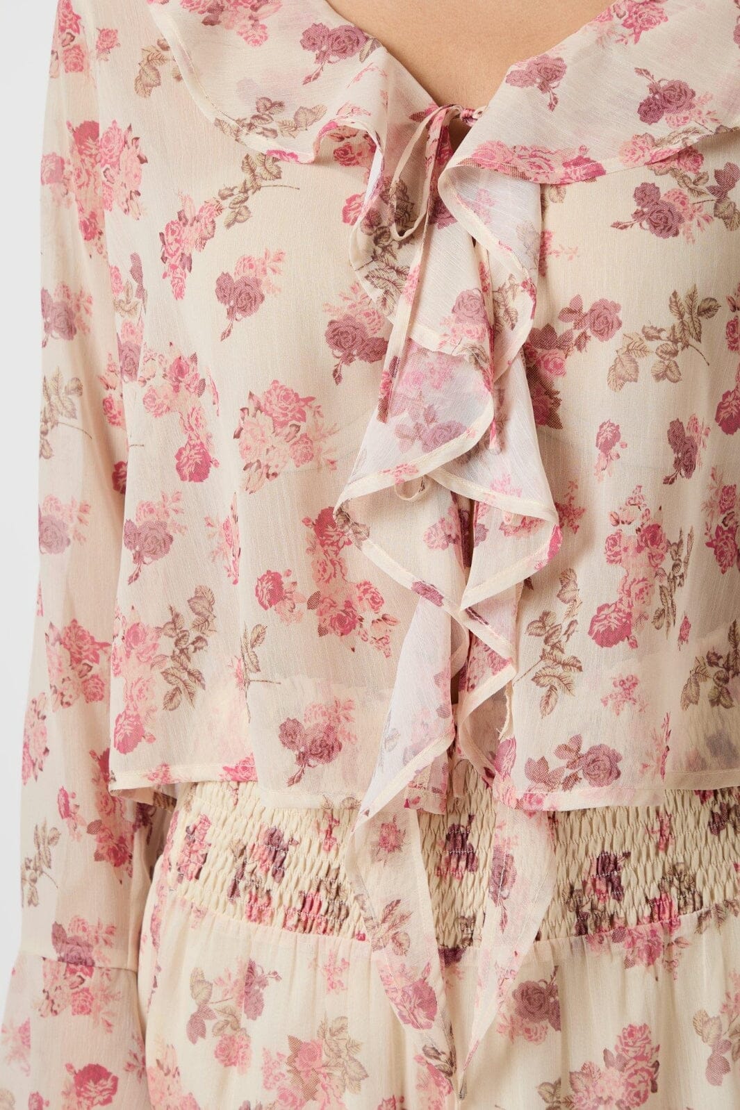 Forudbestilling - Neo Noir - Anika Marigold Print Blouse 165527 - 122 - Creme