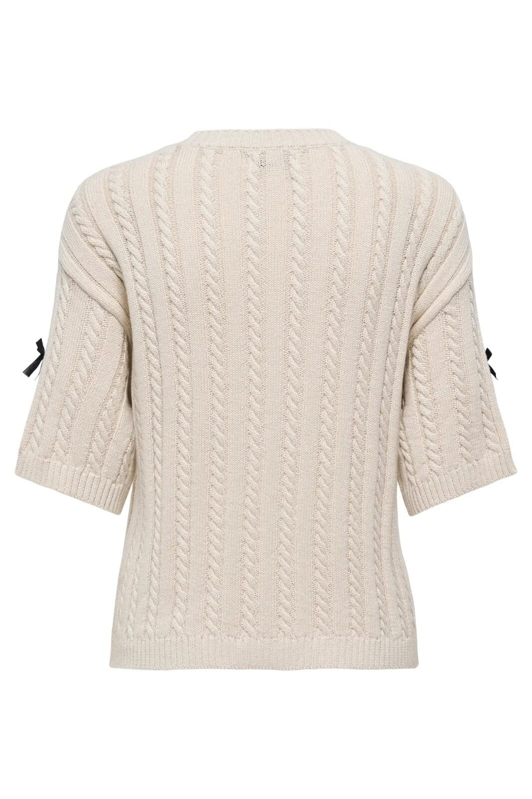 jdy-jdybow-s-s-cable-pullover-knt-4884647-birch-with-black-bows_1.jpg JDY - Jdybow S/S Cable Pullover Knt - 4884647 Birch With Black Bows