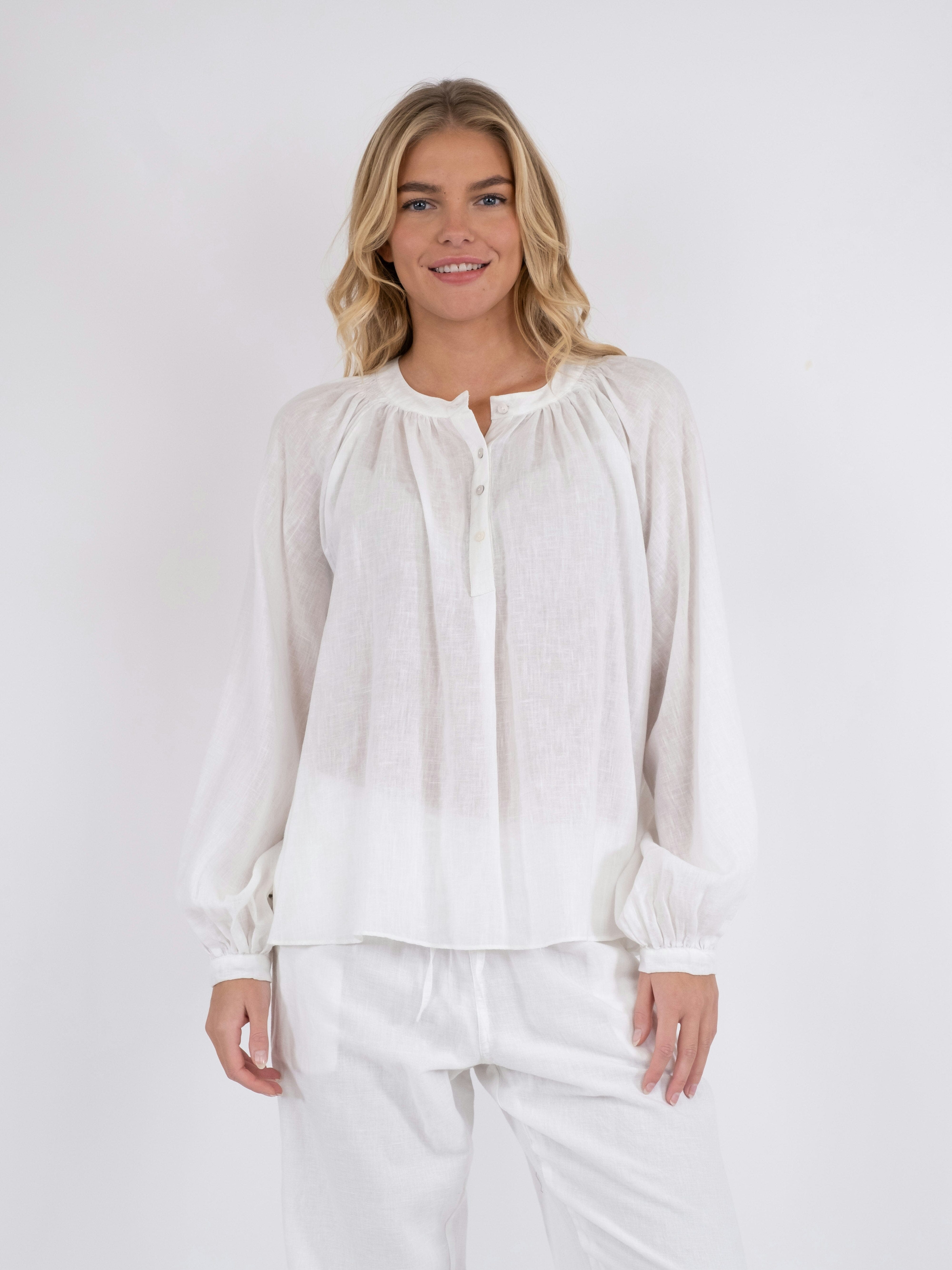 Neo Noir - Kirsty Solid Blouse - White Online salg