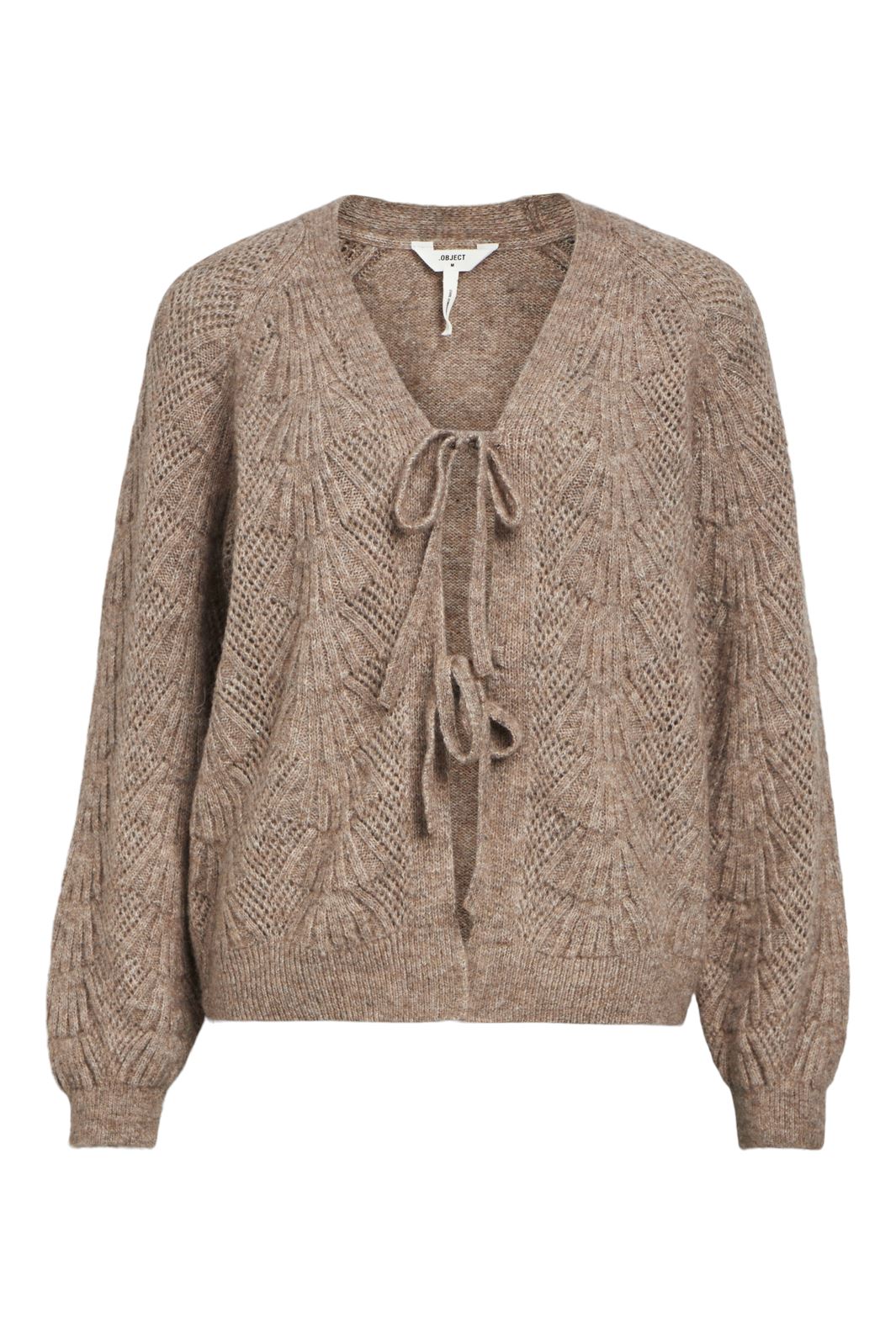 Object - Objflora Re L/S Knit Cardigan - 4541418 Desert Taupe Melange Online nu