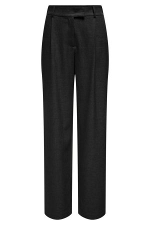 Only - Onllinda Str Mel Pants Tlr - 4729216 Black Levere