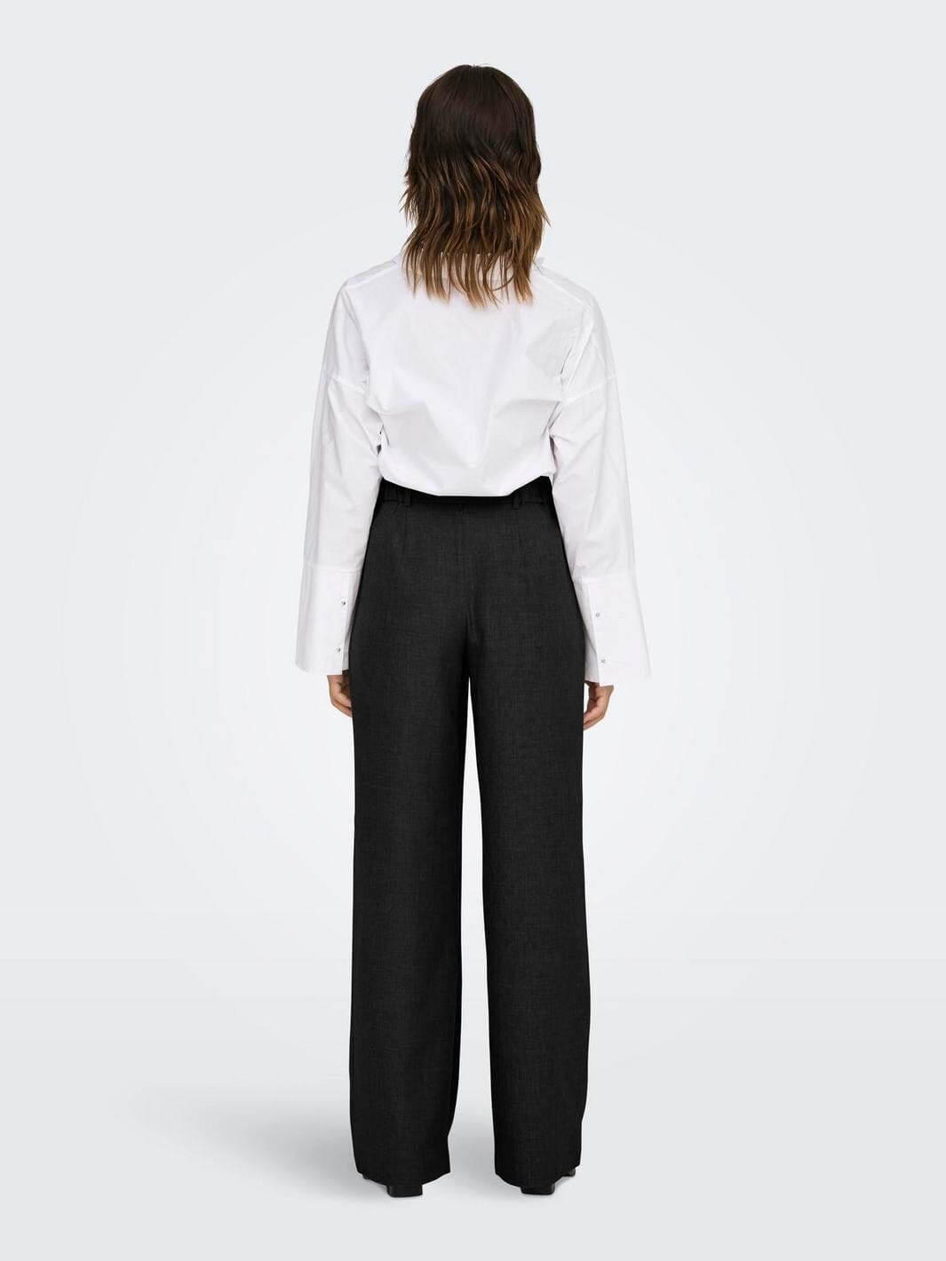 Only - Onllinda Str Mel Pants Tlr - 4729216 Black Levere