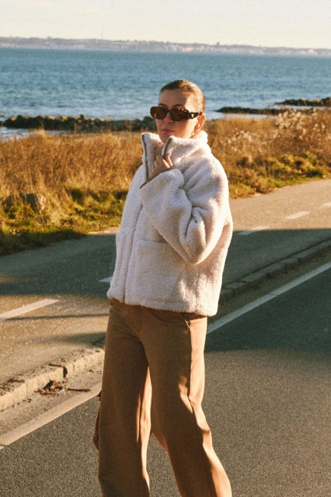 Forudbestilling - Neo Noir - Effa Teddy Jacket 164602 - 124 - Ivory