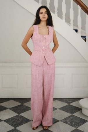 Forudbestilling - Neo Noir - Emmett Glitz Boucle Pants 165071 - 754 - Light Pink