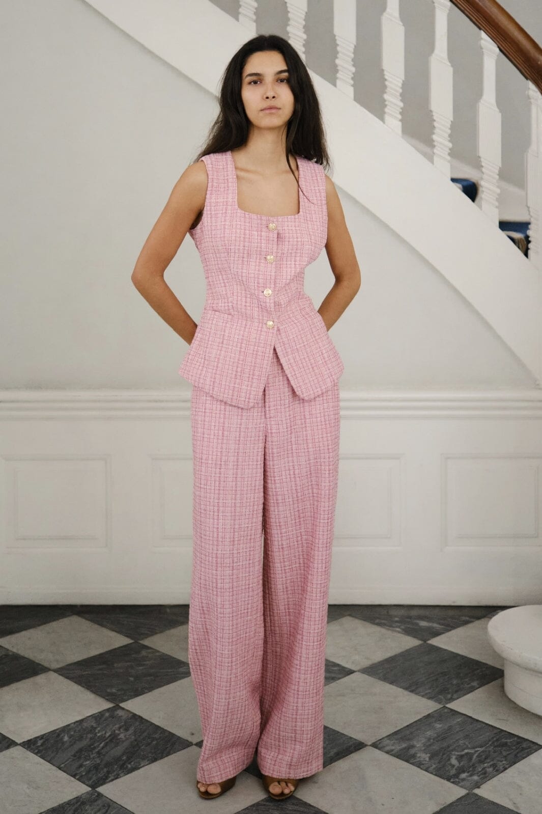 Forudbestilling - Neo Noir - Emmett Glitz Boucle Pants 165071 - 754 - Light Pink